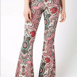 Free People Harper printed flared pull on pant S